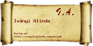 Iványi Alinda névjegykártya